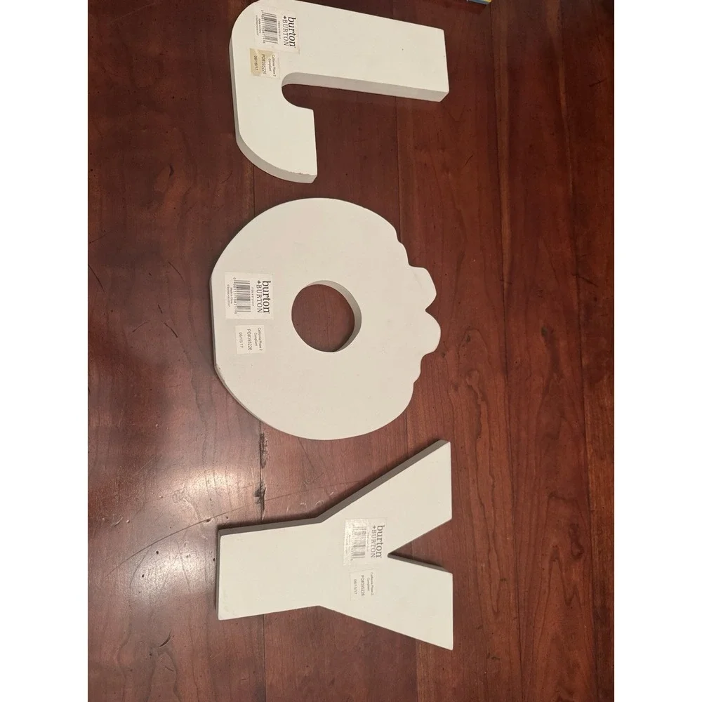 Burton & Burton‎ Wood J-O-Y Christmas Holiday Sign